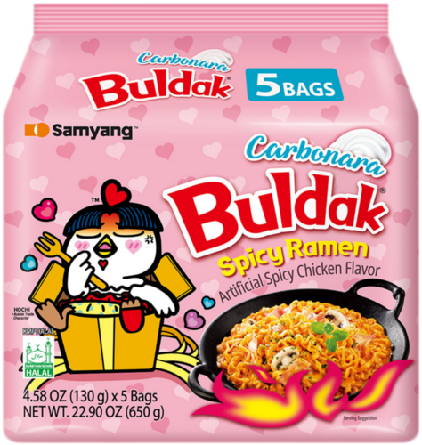 Samyang Buldak Carbonara Hot Chicken Ramen Noodles 5 x 130g