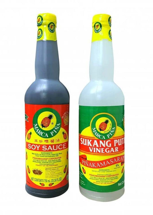 Marca Pina Value Pack (Soy Sauce 1L & Vinegar 1L)