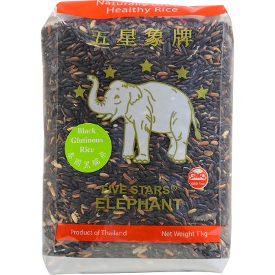 Five Stars Elephant Black Glutinous Rice 1kg